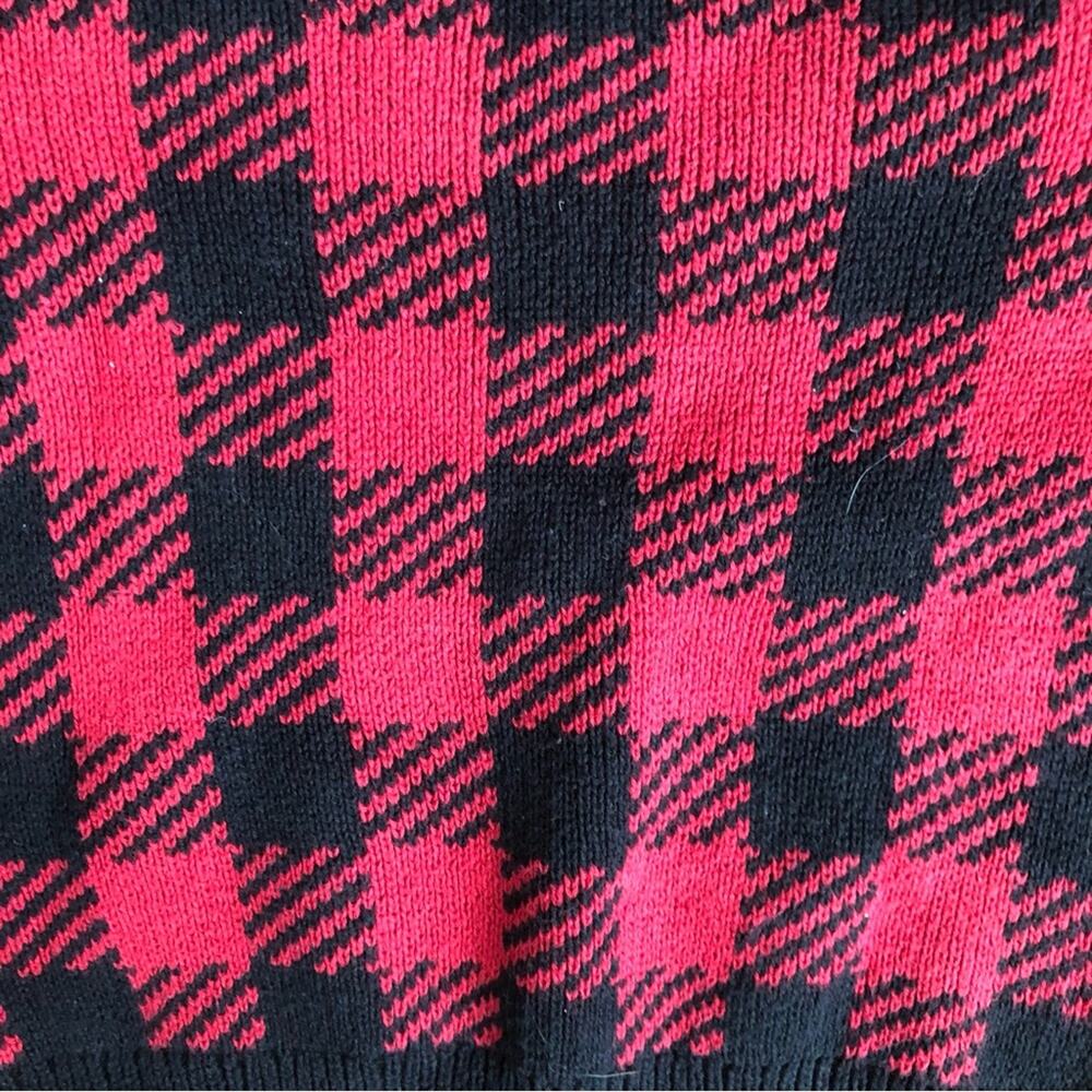 Tucker + Tate Buffalo Plaid red & black Cotton Pullover sweater Boy’s Size 2 - Picture 3 of 8